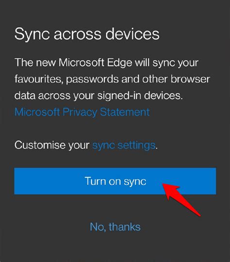 Microsoft Edge Sync