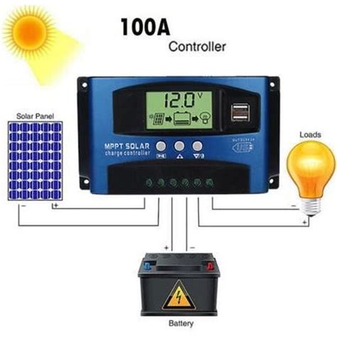 Contr Leur De Charge Solaire Mppt A Double Cran Lcd Usb V V