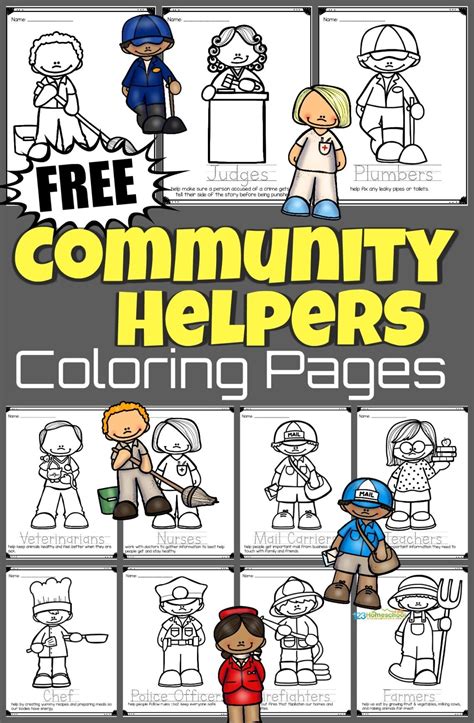 Free Community Helpers Coloring Pages