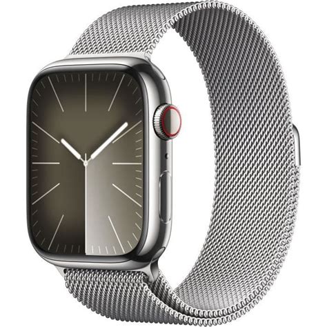 Apple Watch Series 9 GPS Cellular 45mm Boîtier Acier Argent