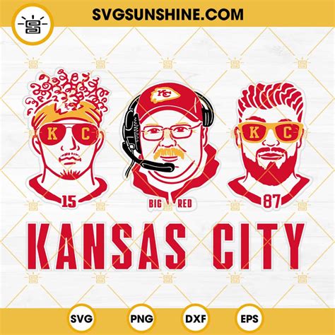 Kansas City SVG Mahomes SVG Travis Kelce SVG Andy Reid SVG Chiefs