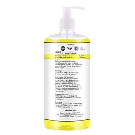 Buy Mirah Belle Lemon Hand Rub Sanitizer With Vitamin E 1000 Ml