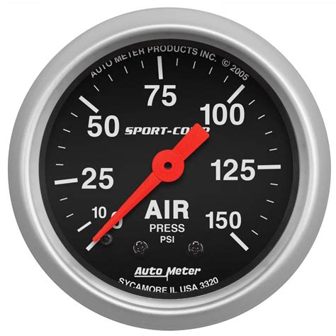 Autometer In Psi Sport Comp Mechanical Air Pressure Gauge