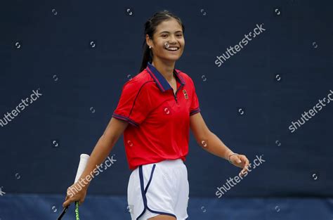 Emma Raducanu Gbr Smiles During Practice Editorial Stock Photo - Stock ...