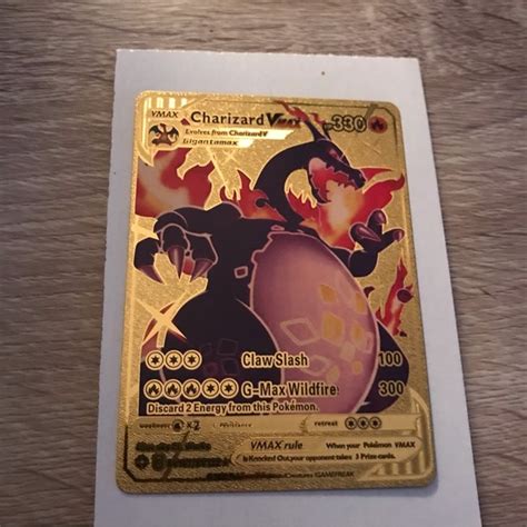 Pokemon Other Charizard Vmax Gold Foil Pokemon Card Fan Art 33hp New Poshmark