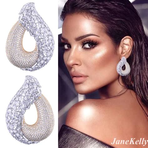 Jankelly boucle d oreille en zircone cubique pour femme bijou à la