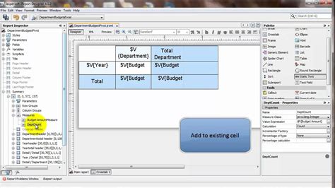 Adding A Measure To A Jasper Reports Crosstab Youtube