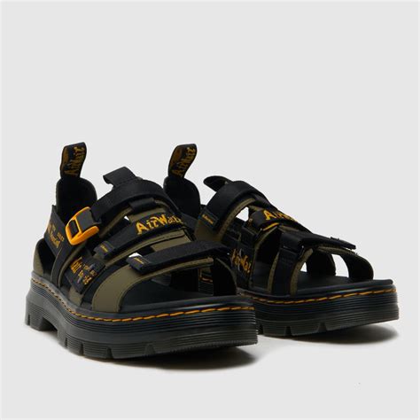 Mens Black And Green Dr Martens Pearson Ii Sandals Schuh