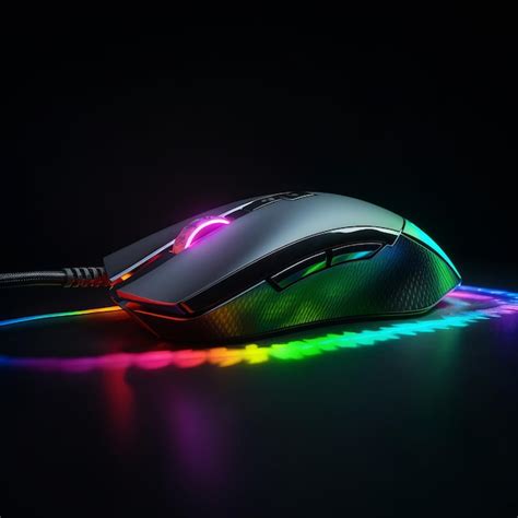 Premium AI Image | Gaming mouse rgb on black background generative AI