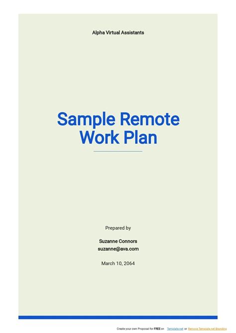 Free Sample Work From Home Business Plan Template - Google Docs, Word ...