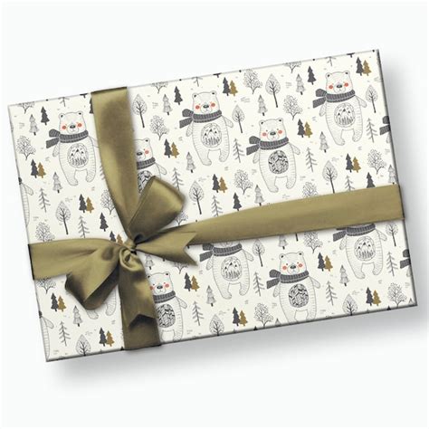 Teddy Bear Baby Shower Wrapping Paper Etsy