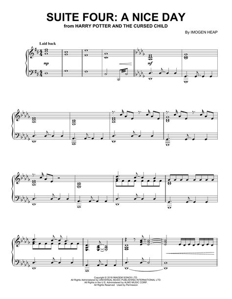 Imogen Heap "Suite Four: A Nice Day" Sheet Music for Piano Solo ...