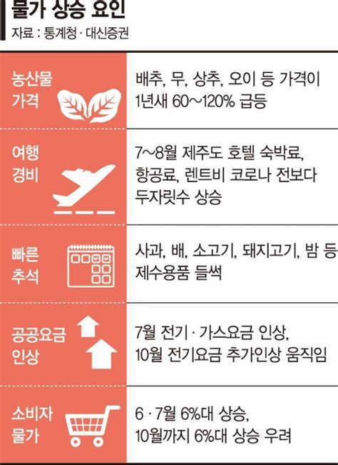 공급망사태·폭염·이른 추석5개월 연속 물가 6대 우려 물가쇼크 더 온다 네이트 뉴스