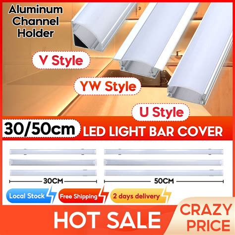 30 50cm LED Light Bar Cover Aluminum Channel Holder Cover For Rigid LED