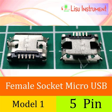 Jual Micro Usb Socket Female 5 Pin 5p Microusb Connector Model 1