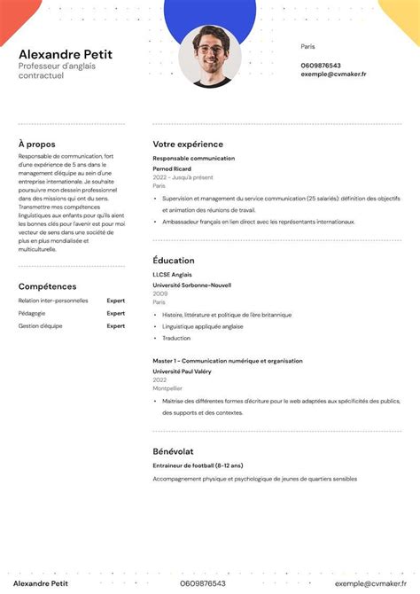 CV enseignant guide de rédaction et modèles de CV CVmaker fr