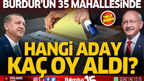 Burdur un 35 mahallesinde hangi Cumhurbaşkanı adayı kaç oy aldı