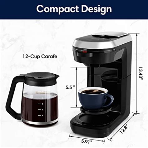 Dual Brew Coffee Maker 12 Cup Programmable Coffee Machine And Single Serve Brewer With Glass