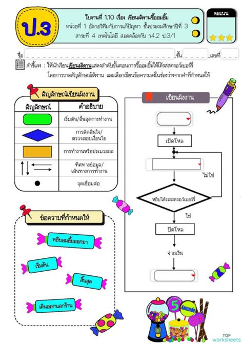 ใบงานวิทยาการคำนวณ ป3 ใบงานเชิงโต้ตอบ Topworksheets