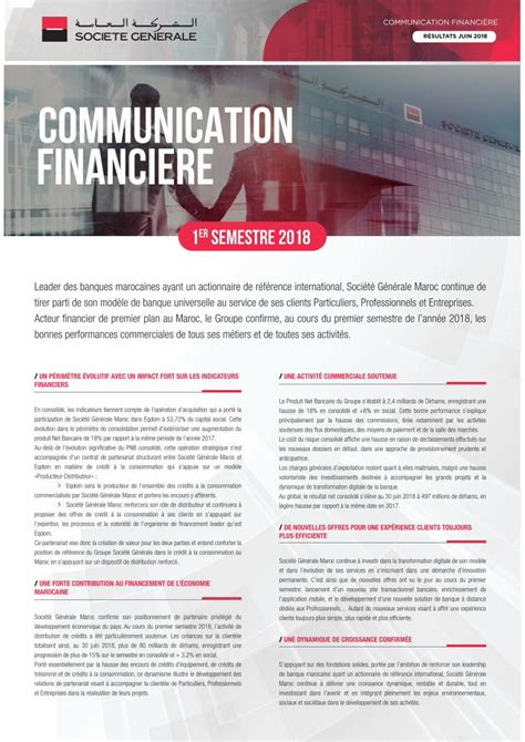 Pdf Communication Financiere Sg Maroc Dokumentips