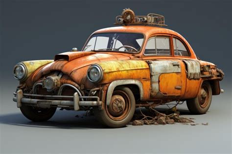 Premium Photo Forsaken Rusty Abandoned Car Concept Generate Ai