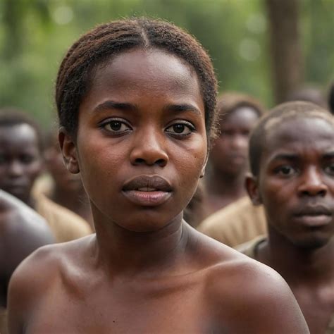 Woman With Braids Is Standing In Front Of A Group Of Men Premium Ai