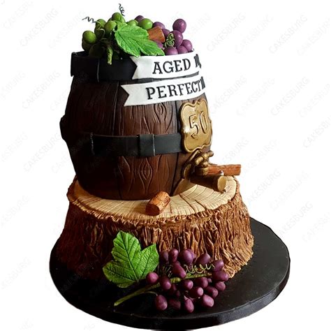 Aged To Perfection Wine Barrel On The Log Cake Cakesburg Online