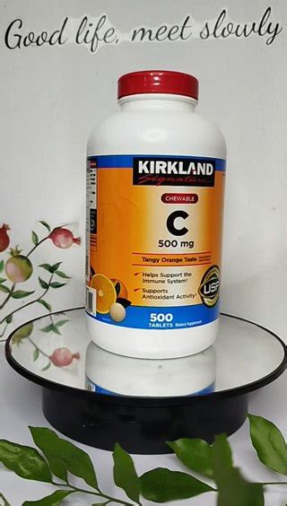 Viên nhai vitamin C 500mg Kirkland Signature tăng đề kháng sáng da