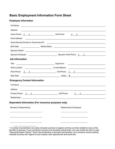 Basic Information Form Printable Free Printable Forms Free Online