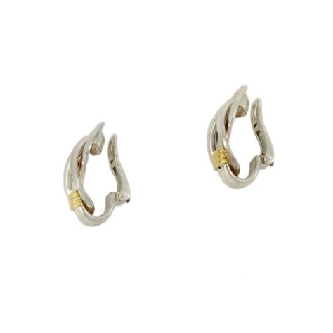 Boucles D Oreilles Christofle En Or Jaune Et Argent