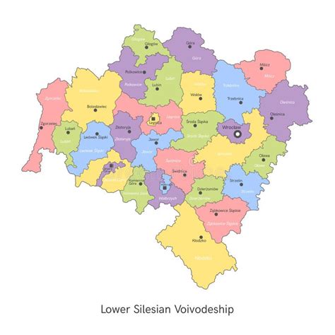 Ilustracja Wektorowa Mapa Administracyjna Polski Mapa Województwa