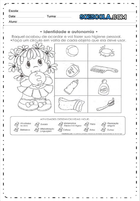 Atividades Identidade E Autonomia Para Imprimir S Escola