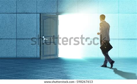 Businessman Walking Towards Open Door Stock Photo 598267613 Shutterstock