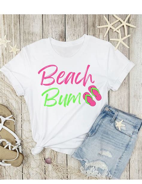 Beach Bum Pink Green Flip Flops Digital Print L Beach Designs L Tshirt Designs L Png  Svg