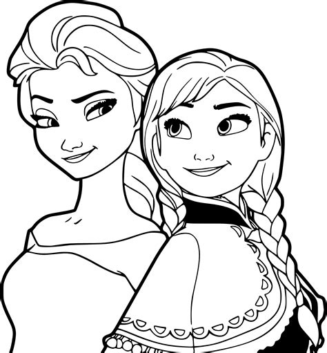 Coloriage Elsa Et Anna à Imprimer