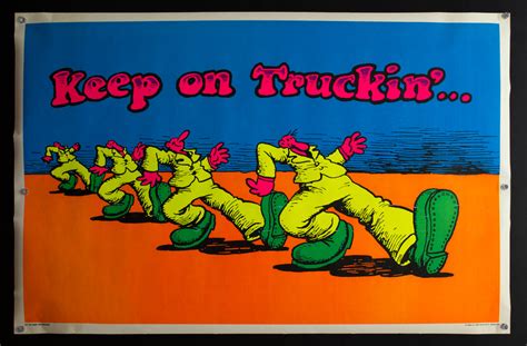 C1971 Keep On Truckin Robert Crumb Blacklight Vintage Original