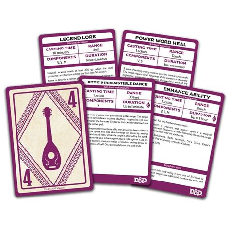 Dungeons Dragons D D Bard Spellbook Cards 4Tk Gaming