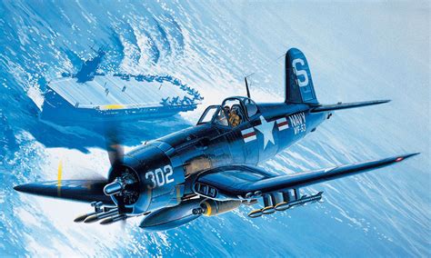 Asisbiz Vought F U B Corsair Vf S Approaching Its Carrier