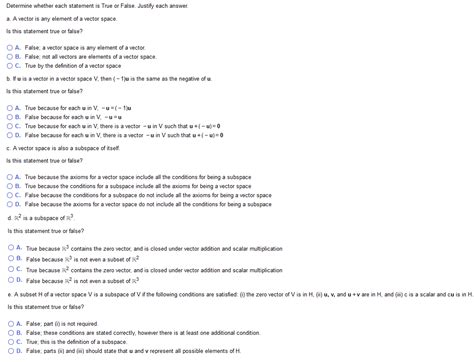 Solved Determine Whether Each Statement Is True Or False