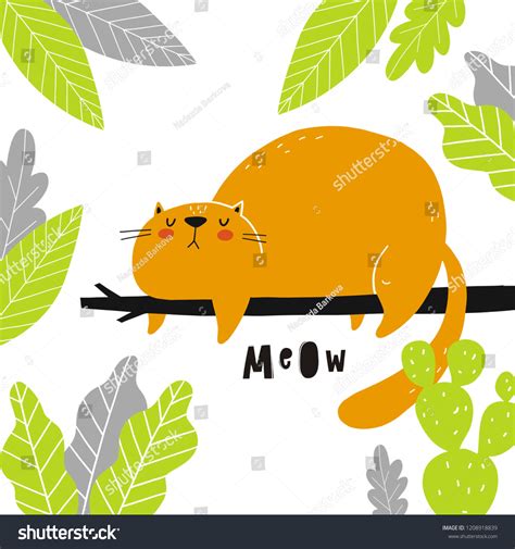 Cartoon Fat Cat Character Illustration You Stock Vector (Royalty Free ...