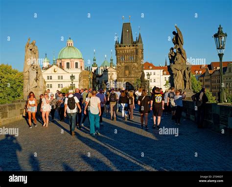 Old Town Bridge Tower On Charles Bridge Evening Mood Prague Hlavni