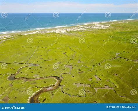 Aerial View Of Salt Marsh On Cape Cod Stock Photo Image Of Birds