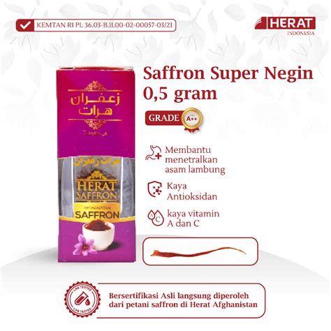 Jual Herat Saffron Afghanistan Super Negin 05 Gram Grade A