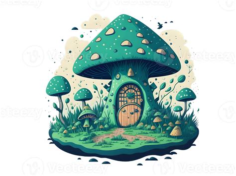 mushroom transparent background, mushroom house t shirt design 25297417 PNG