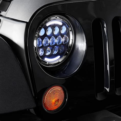 Lumen Jeep Wrangler Round Black Projector Led Headlights