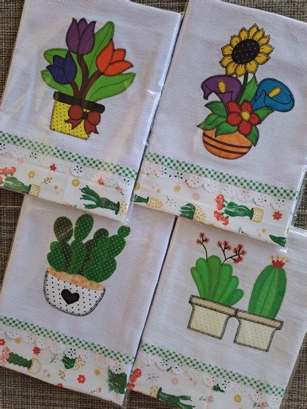 Kit Panos De Prato Patchwork Flores Barras Combinadas Elo