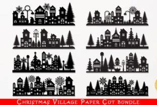 Christmas Village Paper Cut Svg Bundle Graphic By Cutting Edge