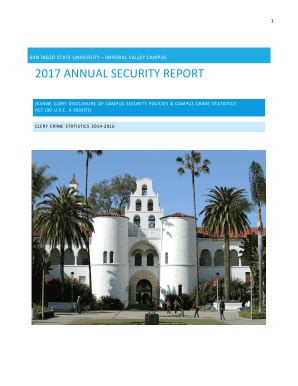 Fillable Online Bfa Sdsu Annual Safety And Security Report