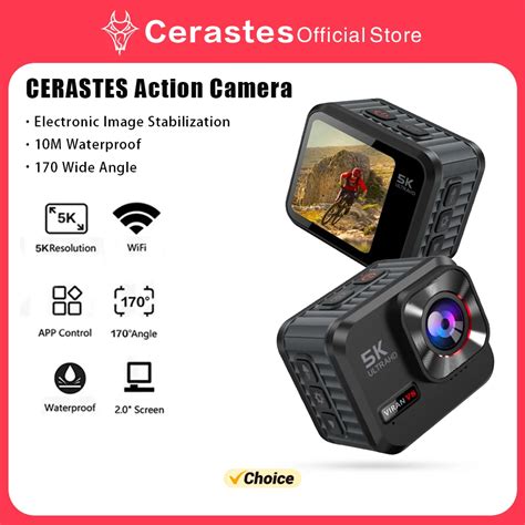 Cerastes Action Camera K K Fps Wifi Anti Shake Dual Screen Wide