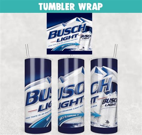 Busch Light Ice Cold Easy Beer Tumbler Wrap Templates Oz Skinny Png